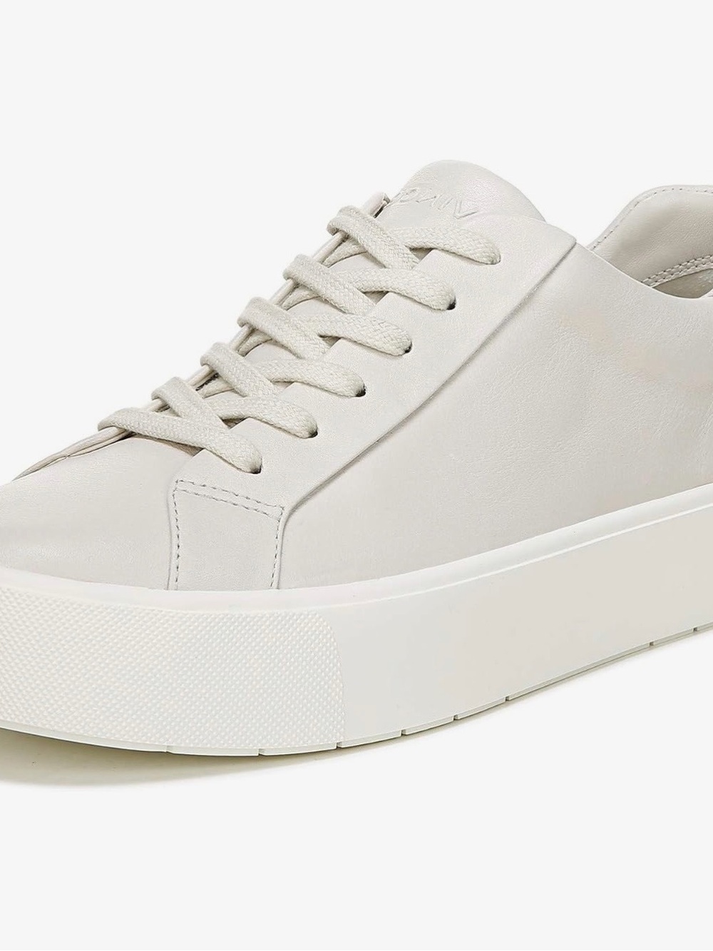 Vince Benfield Leather Low-Top Platform Sneakers in OFFWHITE